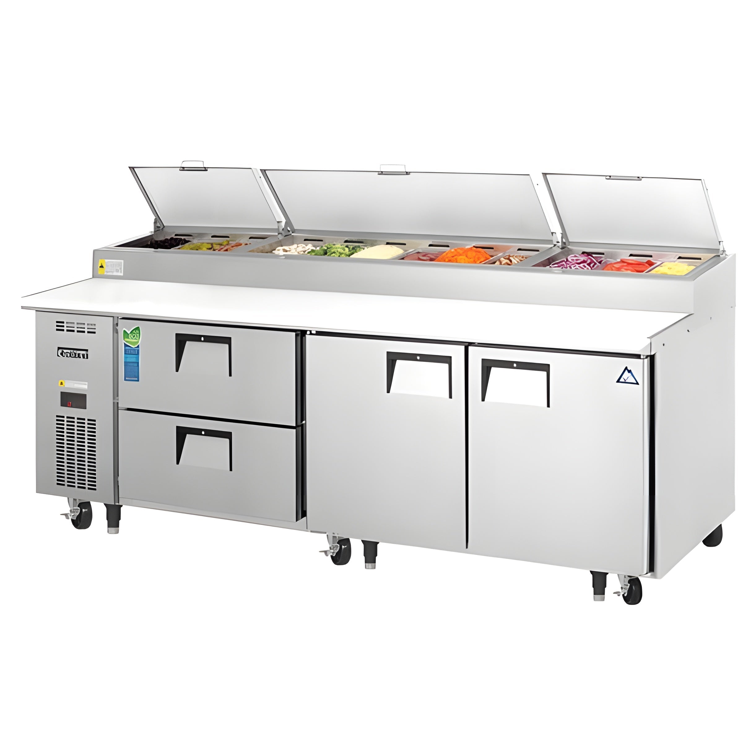 Everest EPPR3-D4 Swing Top Pizza Prep Table 12 Pans 30 cu.ft. - EPPR3-D4