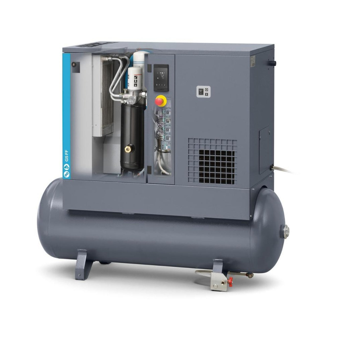 Atlas Copco 7.5HP, 21.2 CFM, 53 Gallon G5 Rotary Screw Air Compressor 230V 1PH -8152103805